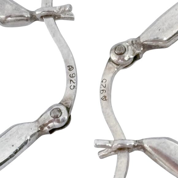 Estate Sterling Silver 925 Creole Gold-Tone Knot Hoop Earrings - Picture 5 of 7